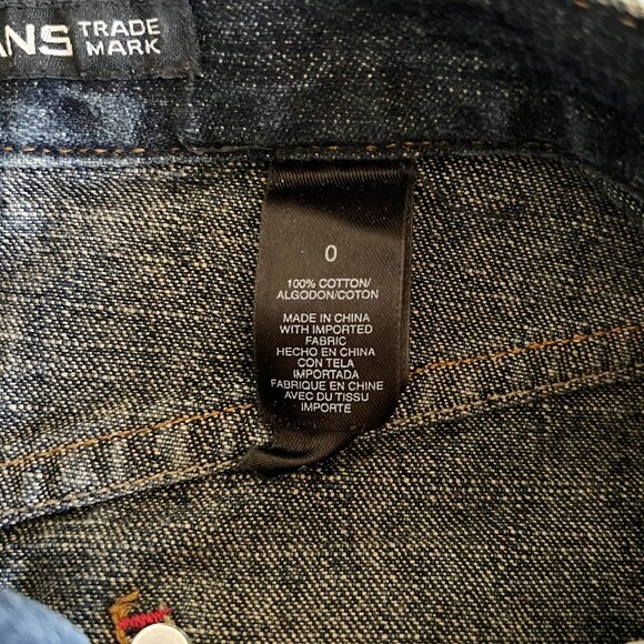 Unique DKNY Long Deconstructed Frayed Denim Skirt Size 0 - Picture 9 of 11